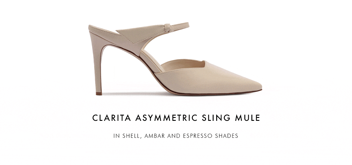 CLARITA ASYMMETRIC SLING MULE | SHOP NOW