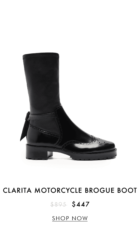 CLARITA MOTORCYCLE BROGUE BOOT | SHOP NOW