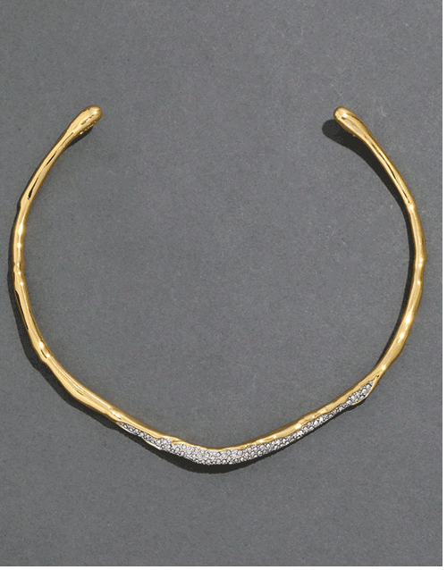 Solanales Gold Crystal Skinny Collar