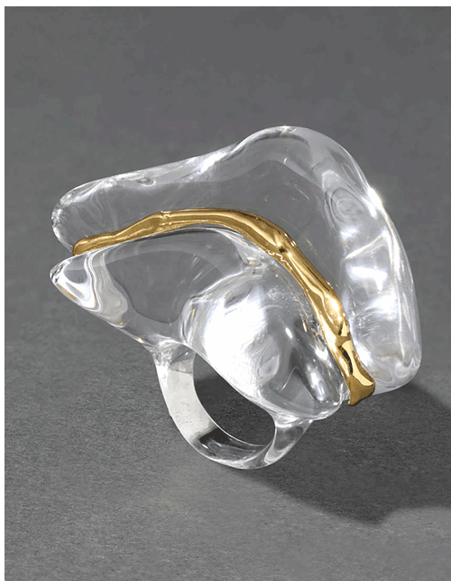 Liquid Lucite Wave Ring