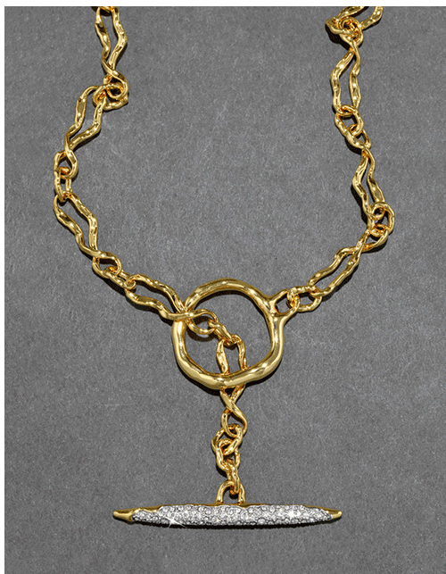 Solanales Gold Crystal Toggle Necklace