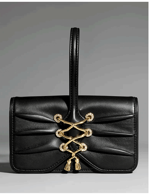 Lace-Up Wristlet- Black