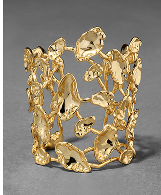 Brut Gold Mosaic Wide Cuff Bracelet