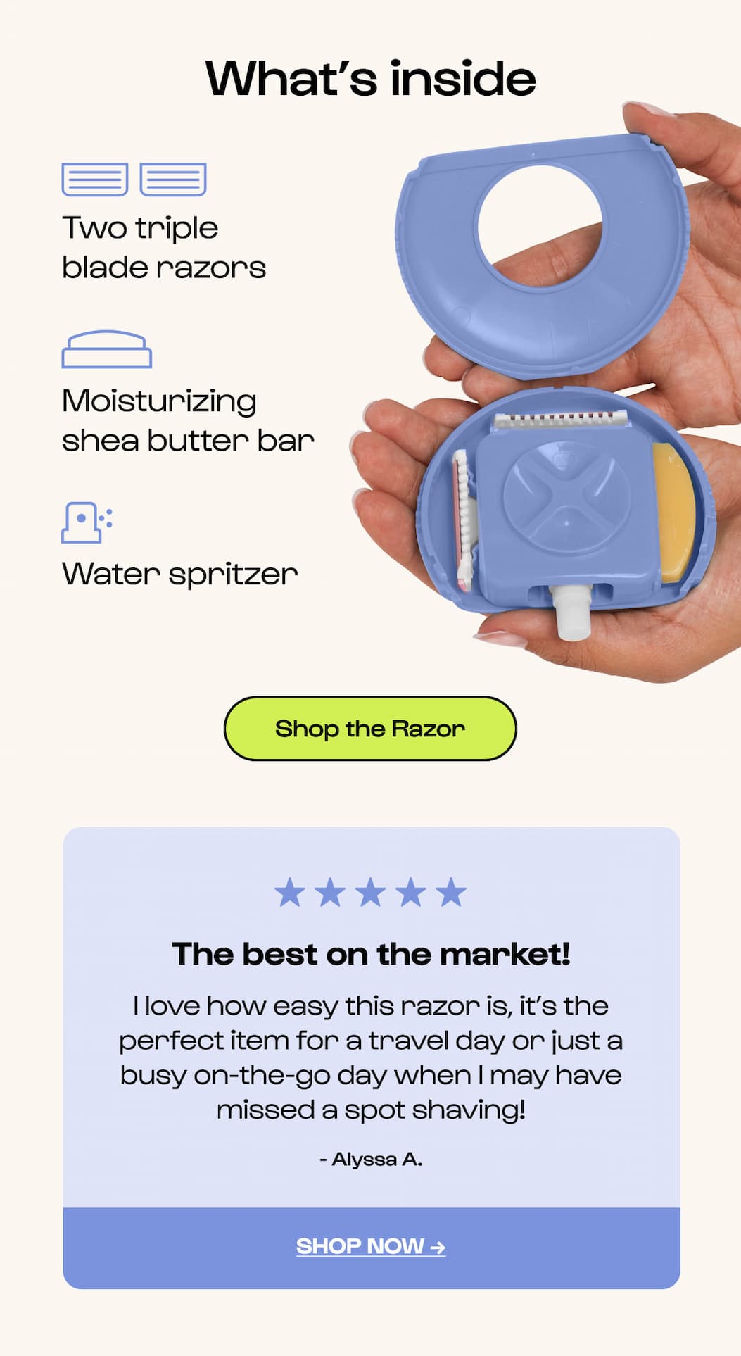 All-in-One-Razor. CTA Shop the Razor
