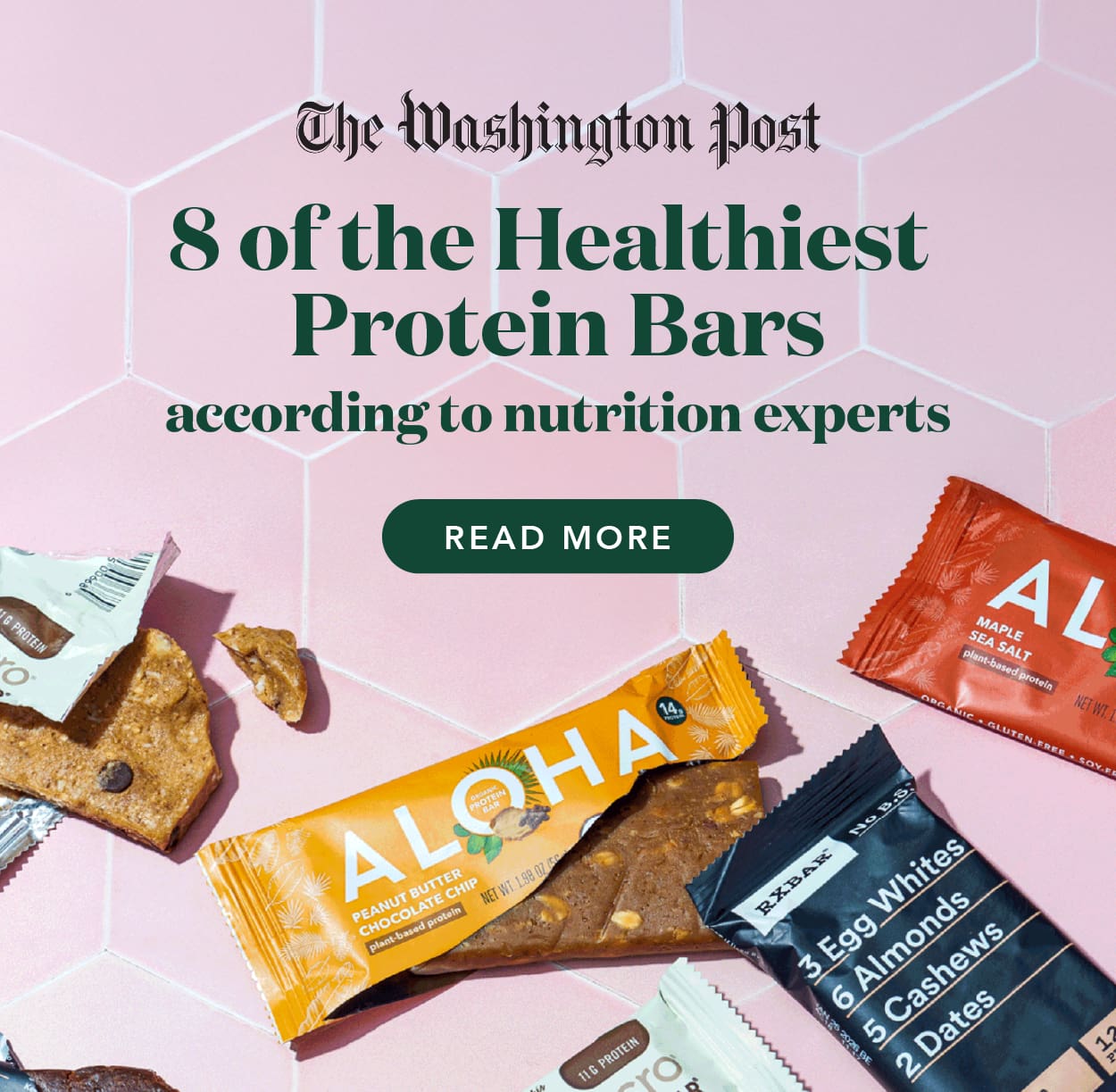 The Washington Post listed ALOHA in their "8 of the Healthiest Protein Bars" article. Check it out!