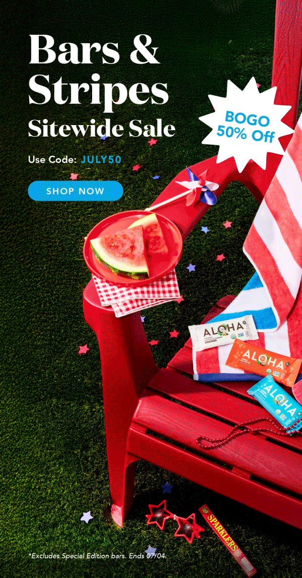 Bars & Strips sitewide sale! Buy 1, get 1 50% off sitewide with code JULY50! Excludes special editions. Ends 7/04