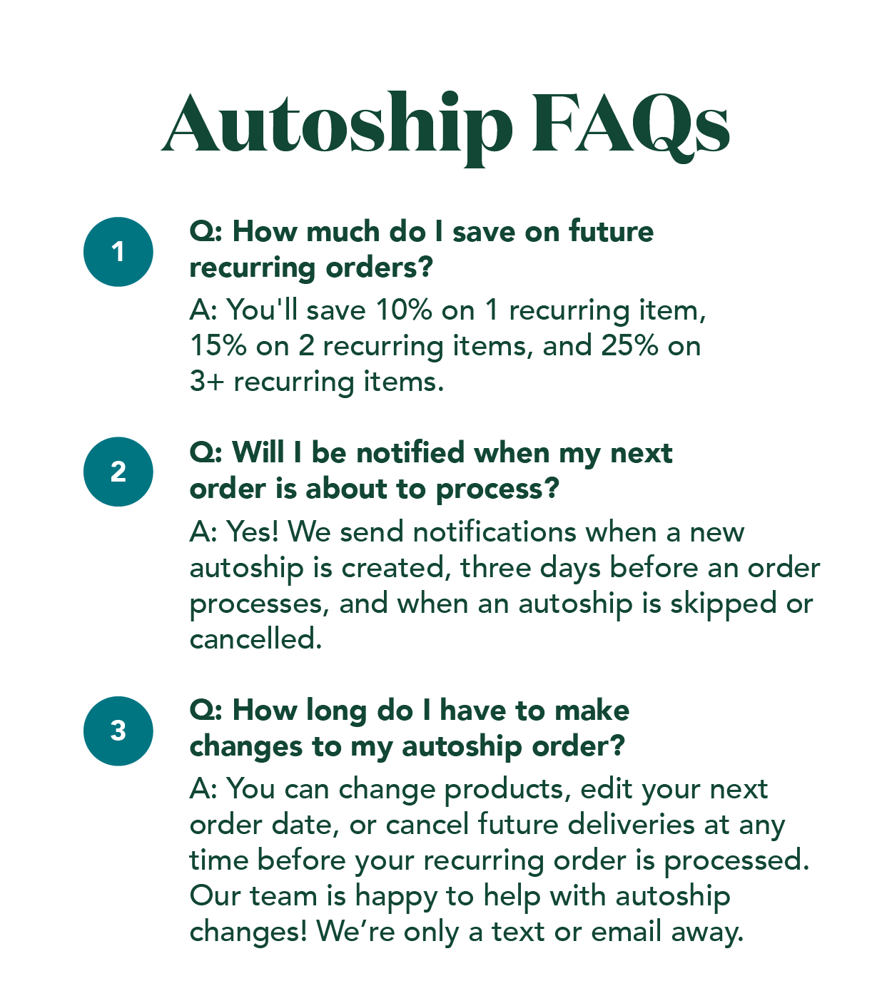 Your autoship questions, answered