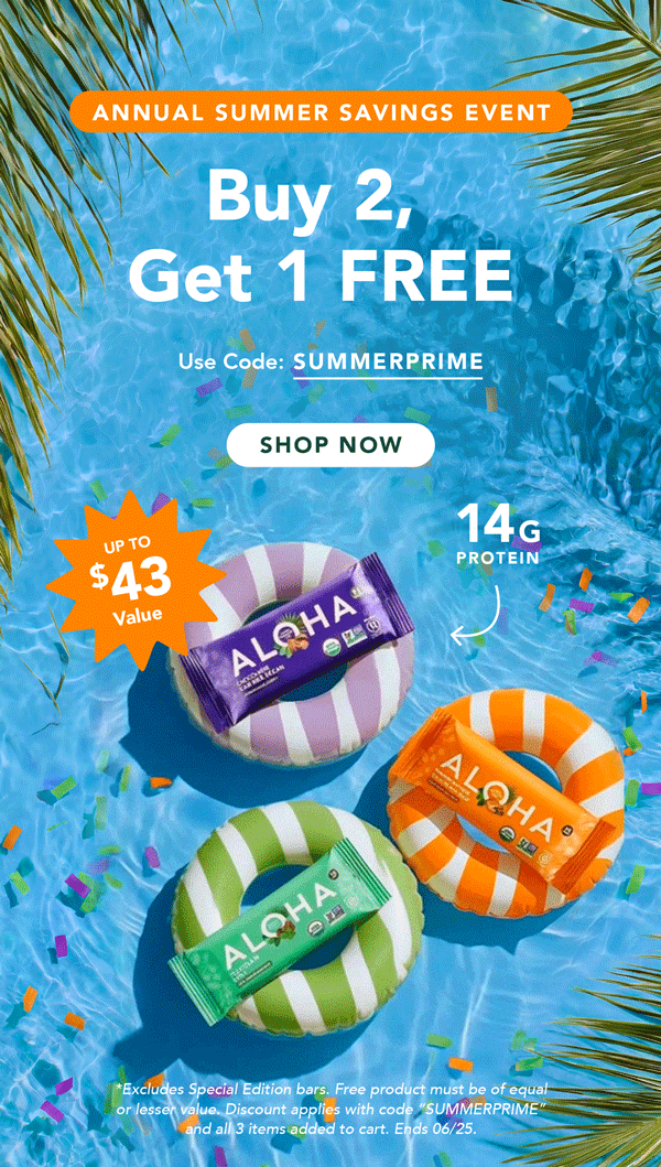 Annual Summer Savings Event: Buy 2, Get 1 FREE sitewide with code SUMMERPRIME. Excludes Special Edition bars. Free product of equal or lesser value. Discount applies with code SUMMERPRIME. Add all 3 items to cart. Ends 6/25