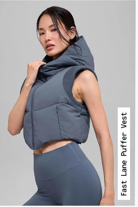 Fast Lane Puffer Vest - Bluestone