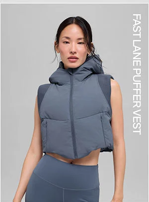 Fast Lane Puffer Vest - Bluestone