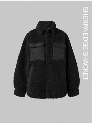 Sherpa Edge Shacket - Black