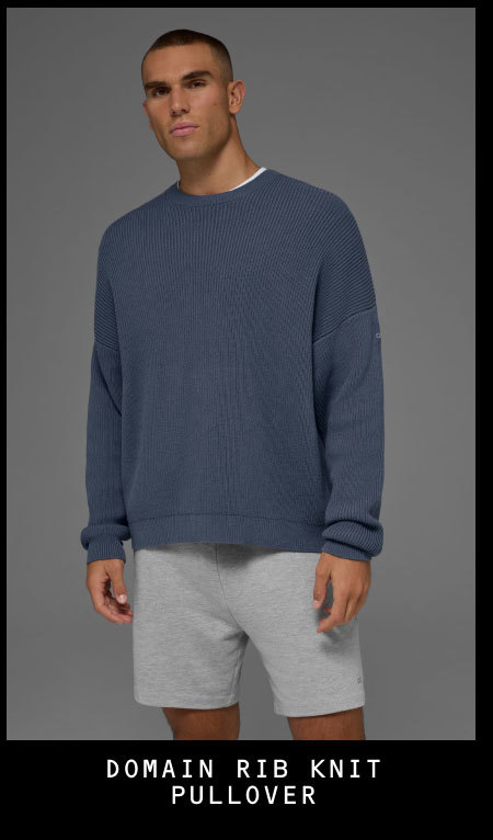 Domain Rib Knit Pullover - Bluestone