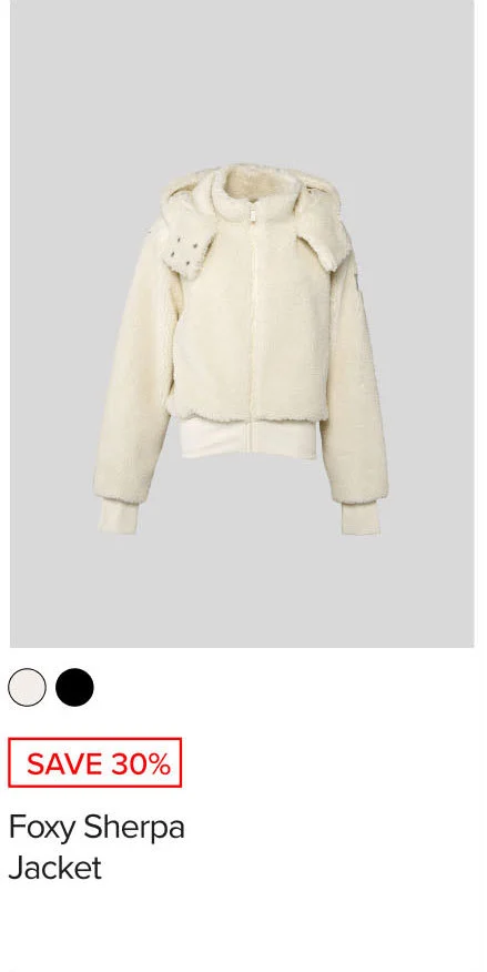 SAVE 30%. FOXY SHERPA JACKET