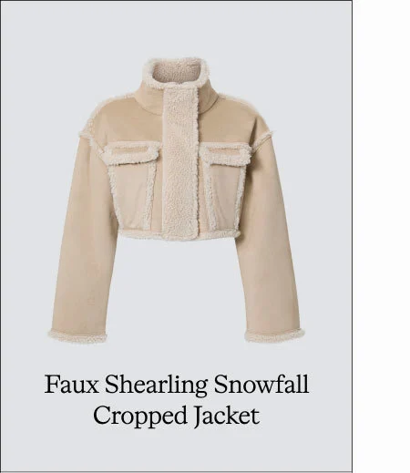 FAUX SHEARLING SNOWFALL CROPPED JACKET