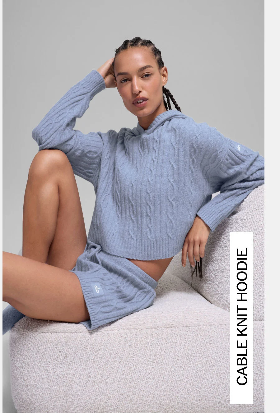 CABLE KNIT HOODIE