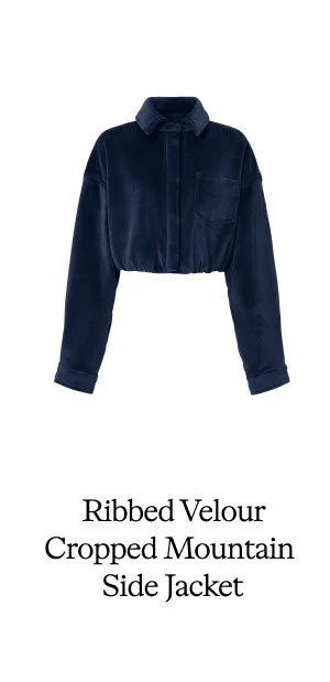 Ribbed Velour Cropped Mountain Side Jacket