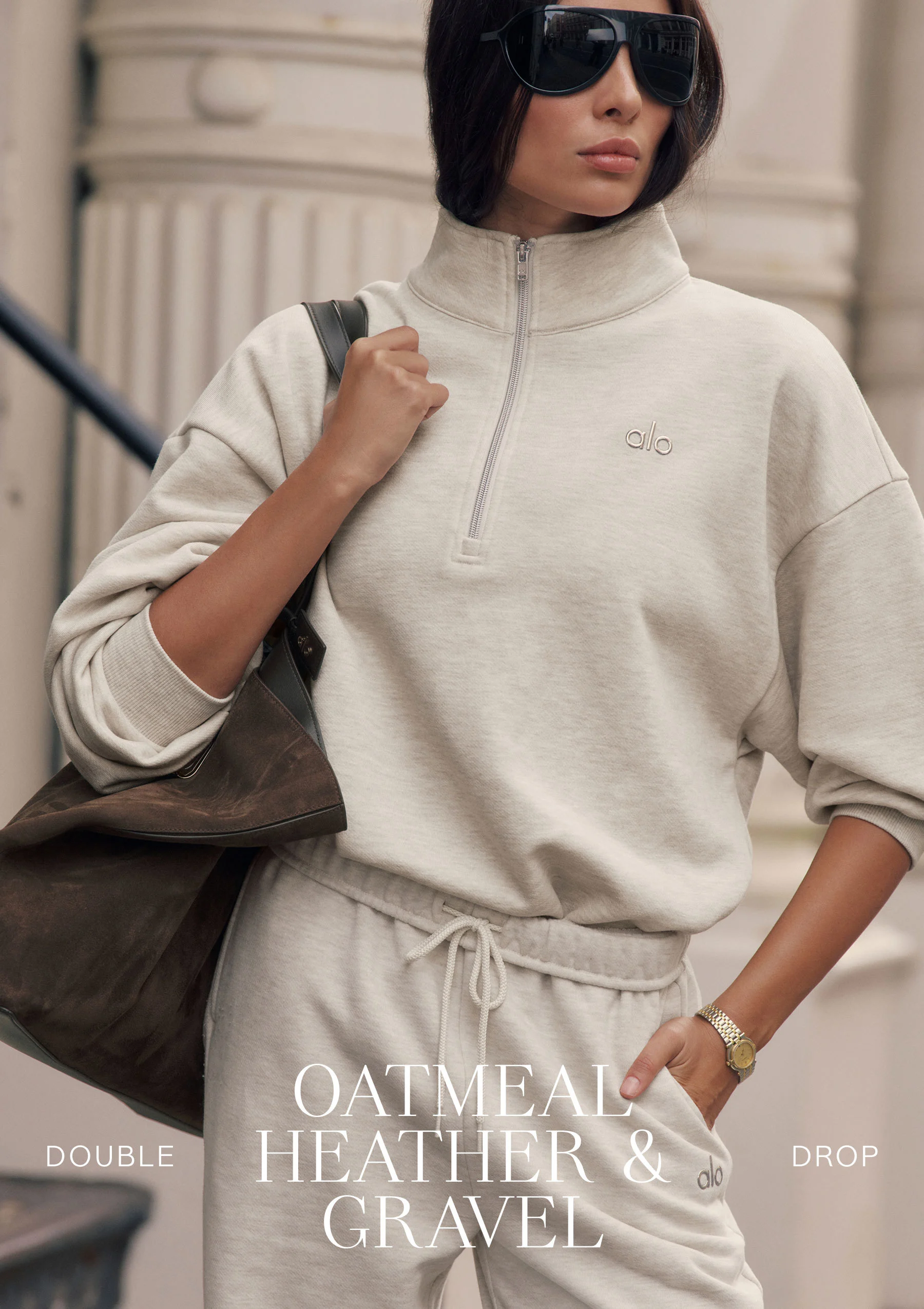 DOUBLE DROP. OATMEAL HEATHER & GRAVEL