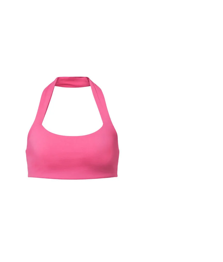 ALO Softsculpt Feel the Heat Halter Bra - pink