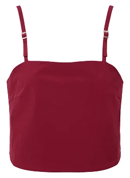 Cropped Connection Tank - red