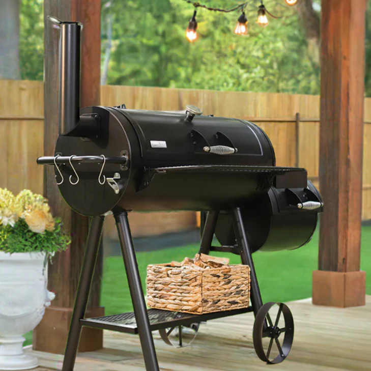 Image of Captiva Designs 2-In-1 Charcoal Smoker Grill with Offset Smoke Box
