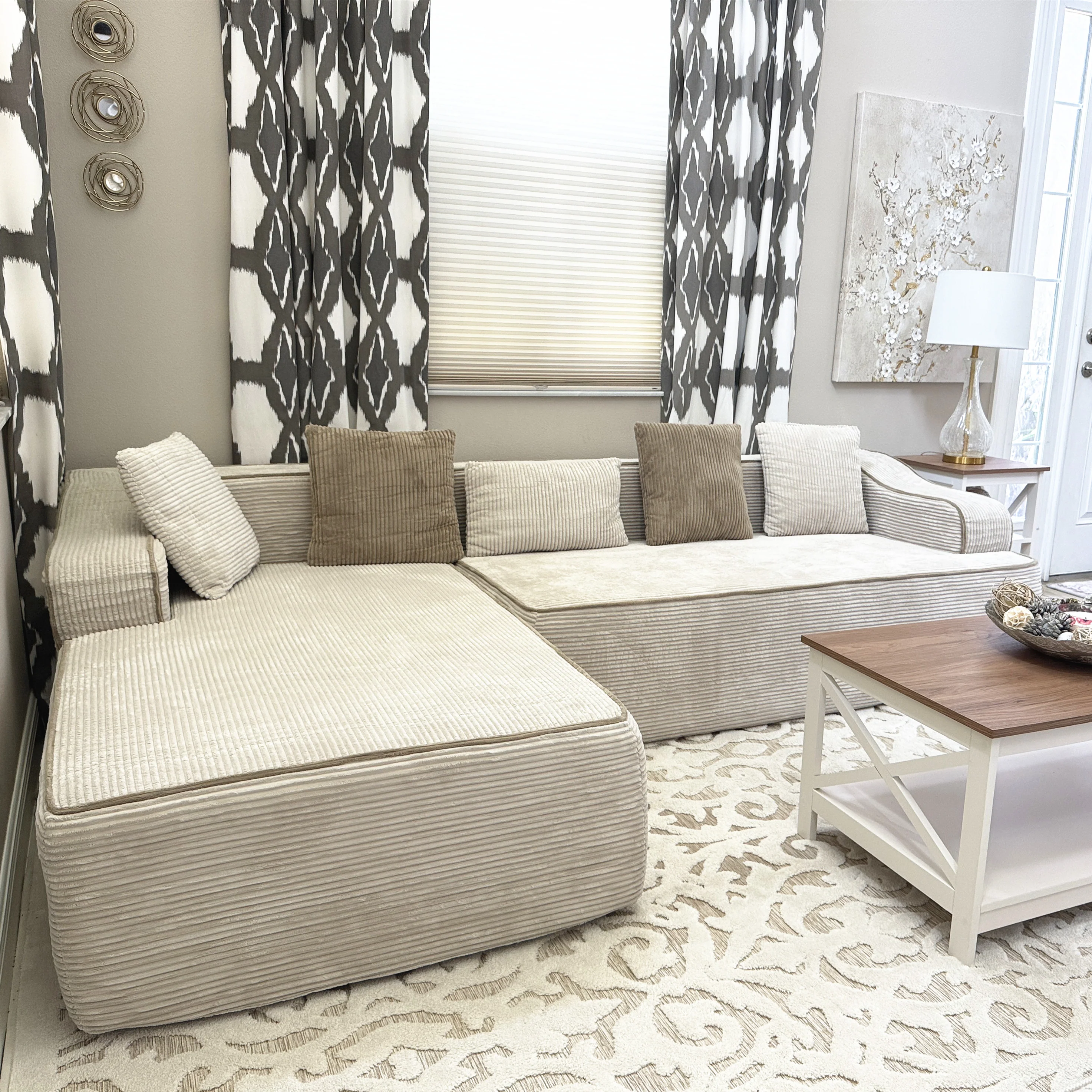 Image of 3 Seat L-Shaped Sofa