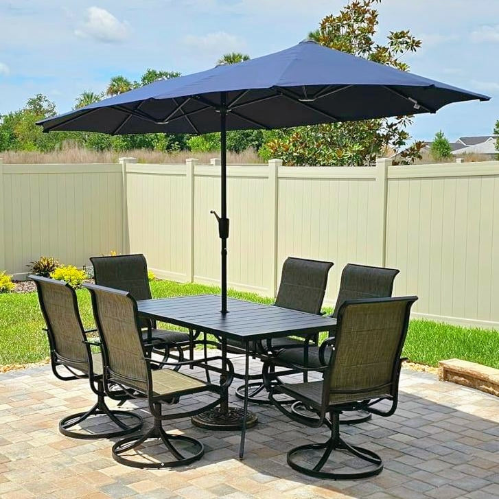 Textilene Dining Set with Umbrella