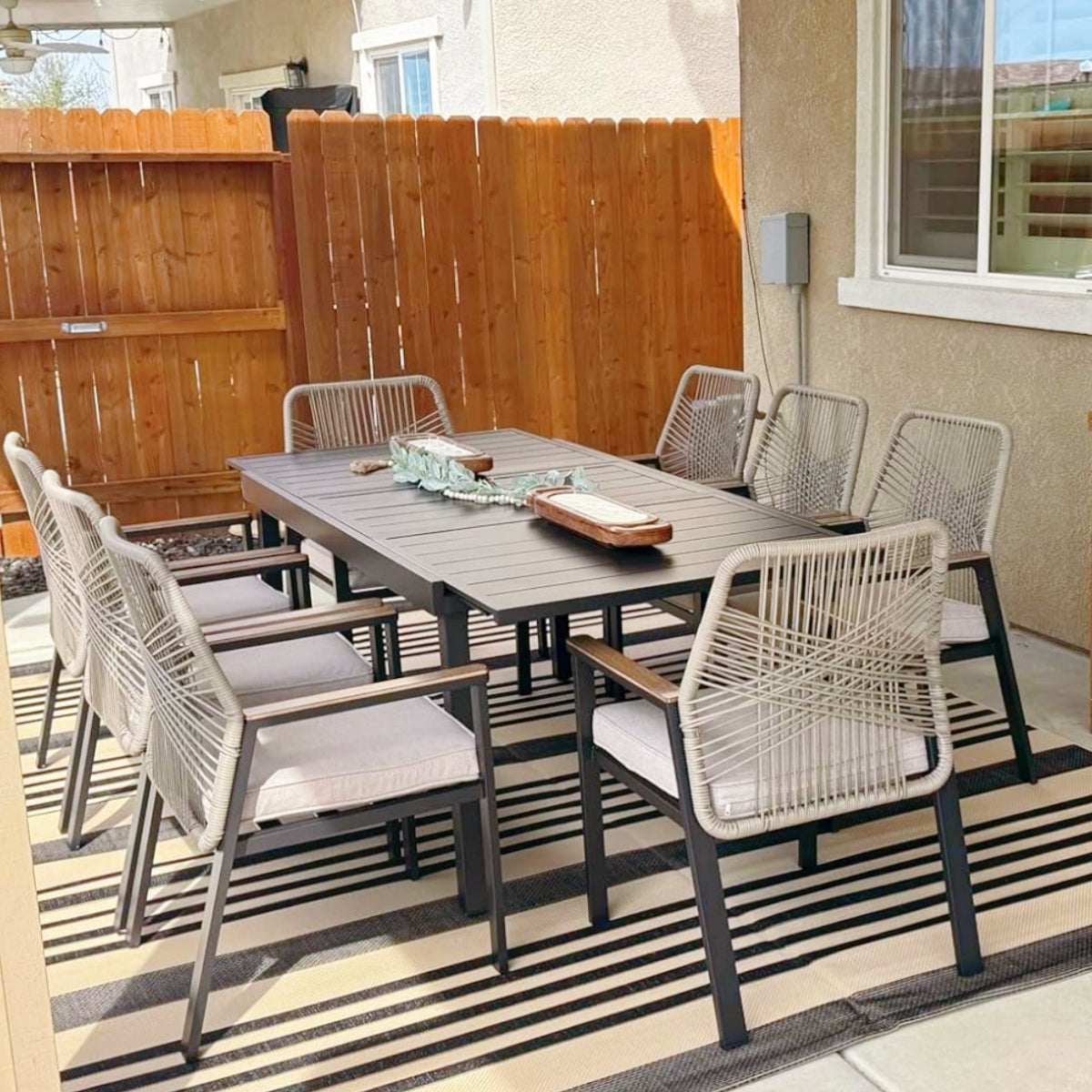 9 Piece Rattan Dining