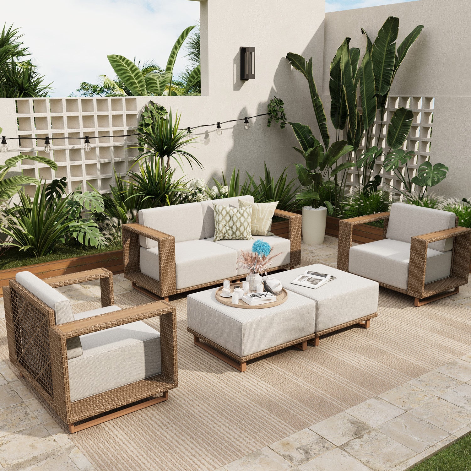 Modern Wicker Outdoor Sofa set