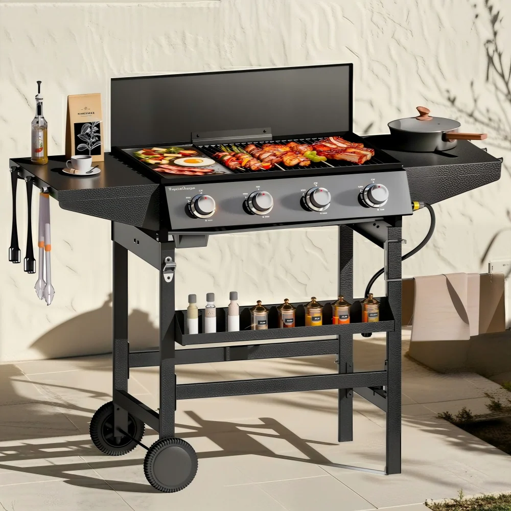 Image of Captiva Designs All-in-One Propane Grill with Extra-Large 482 Sq.In Cooking Area, 52,000 BTU