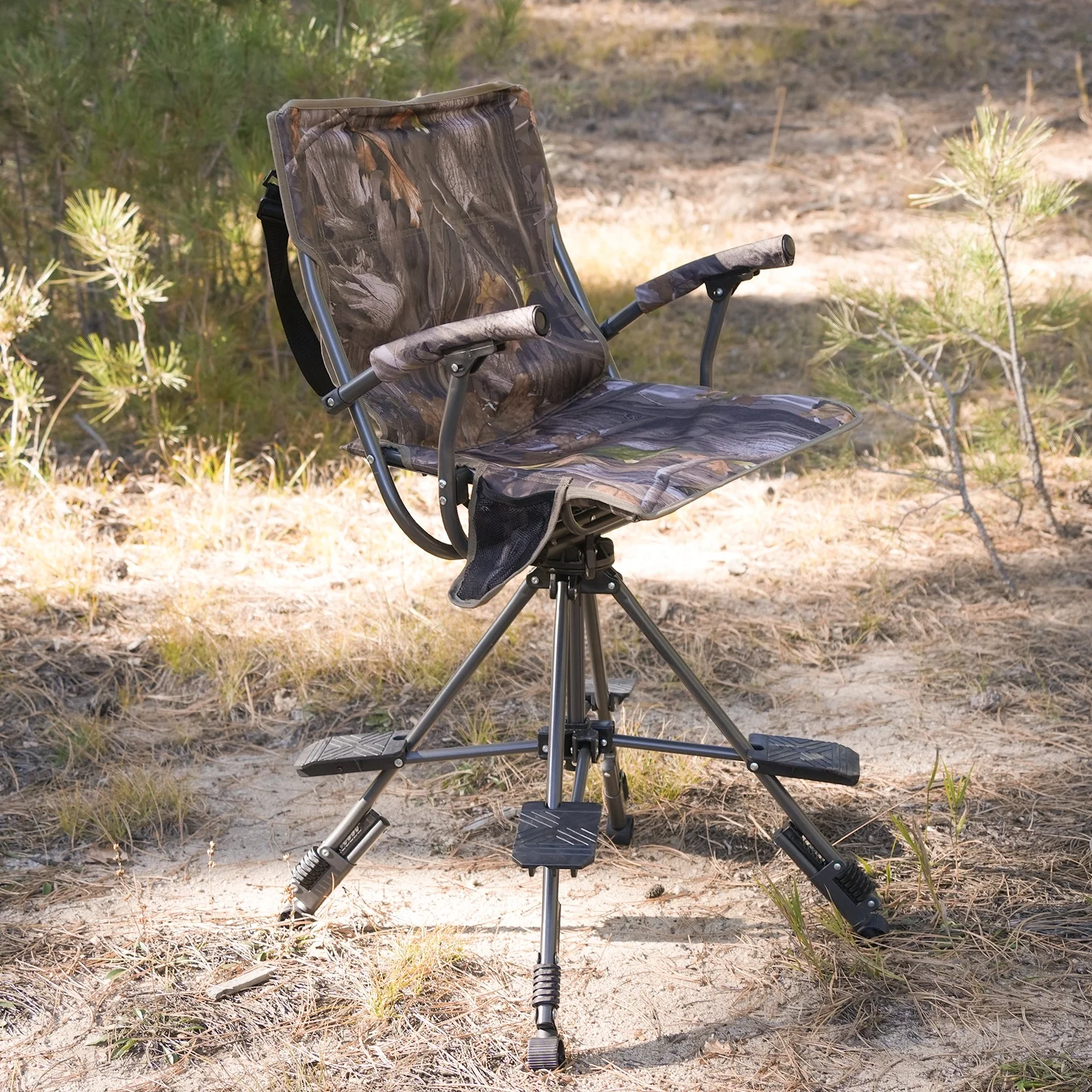 Image of 360° Silent Swivel Blind Hunting Chair with Shooting Pedals - Alpha Camp