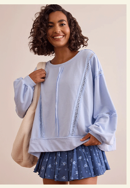 Bounce Back Lace Pieced Pullover