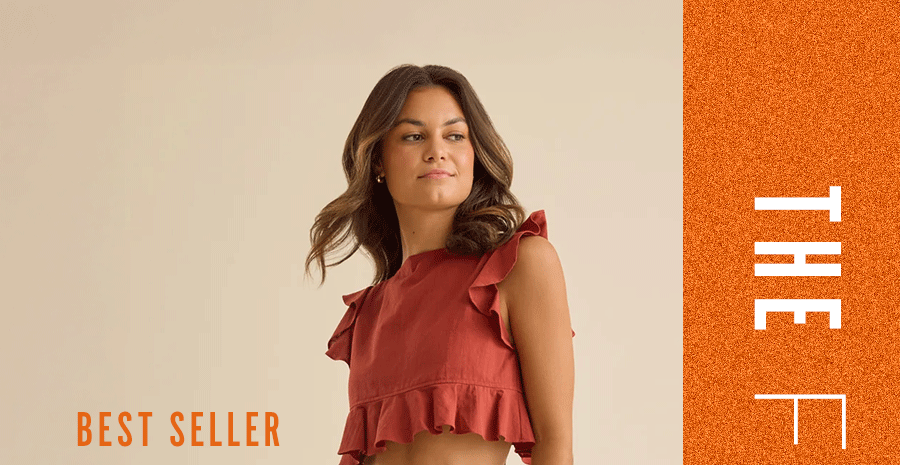 Grace Linen Ruffle Top