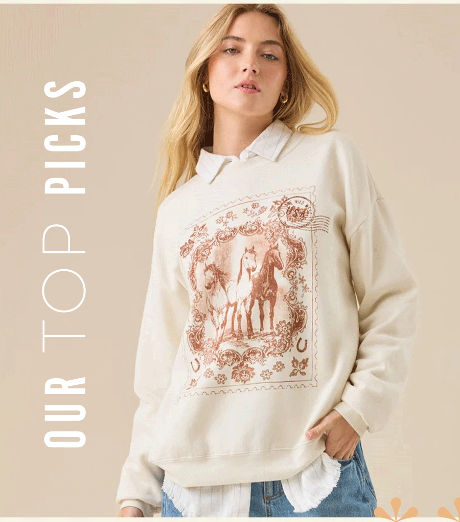 Horse Stamp Graphic Sweatshirt