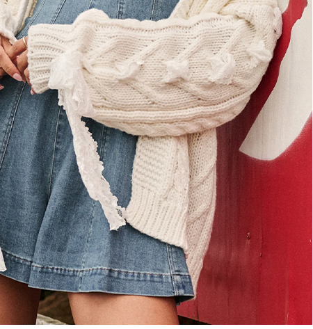 Dove Lace Ribbon Cardigan