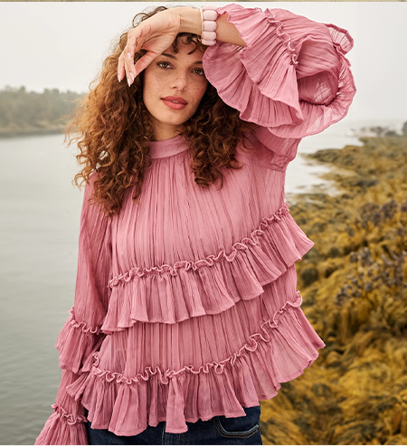 Odette Chiffon Ruffle Top