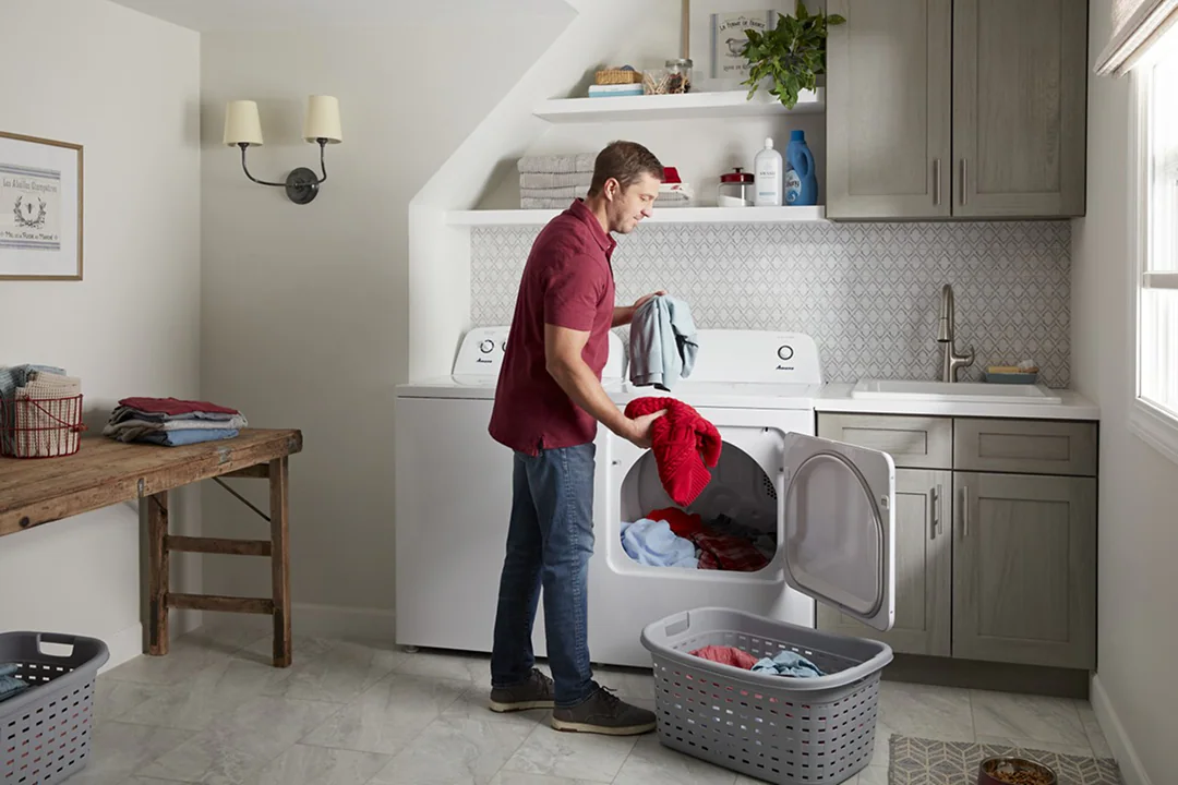 Person doing laundry