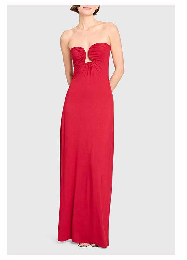 red maxi dress