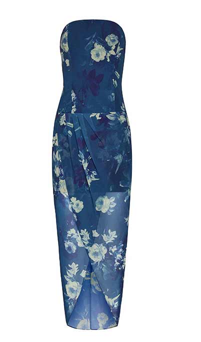 blue floral midi dress