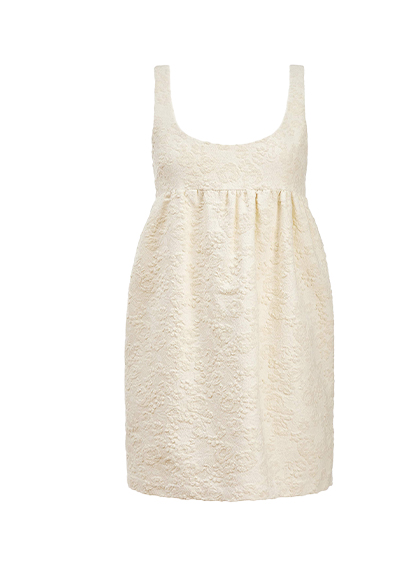 Pale yellow mini dress with thin straps