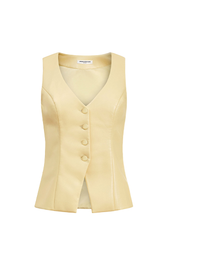 Yellow button up vest