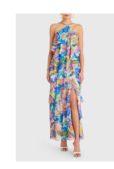 Halter neck maxi
