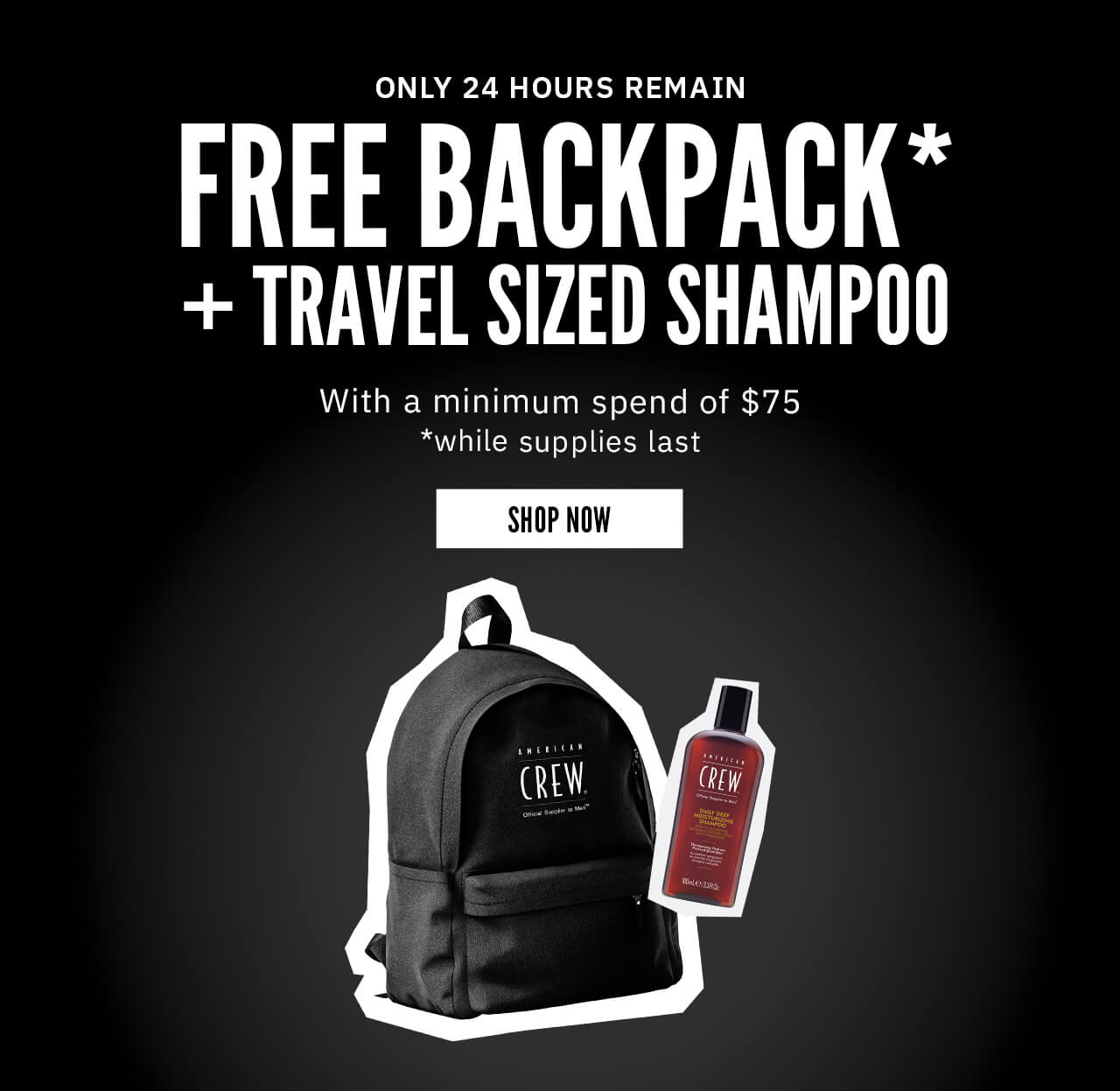 Get a Free Backpack + Travel Sized Shampoo With Any $75 Purchase