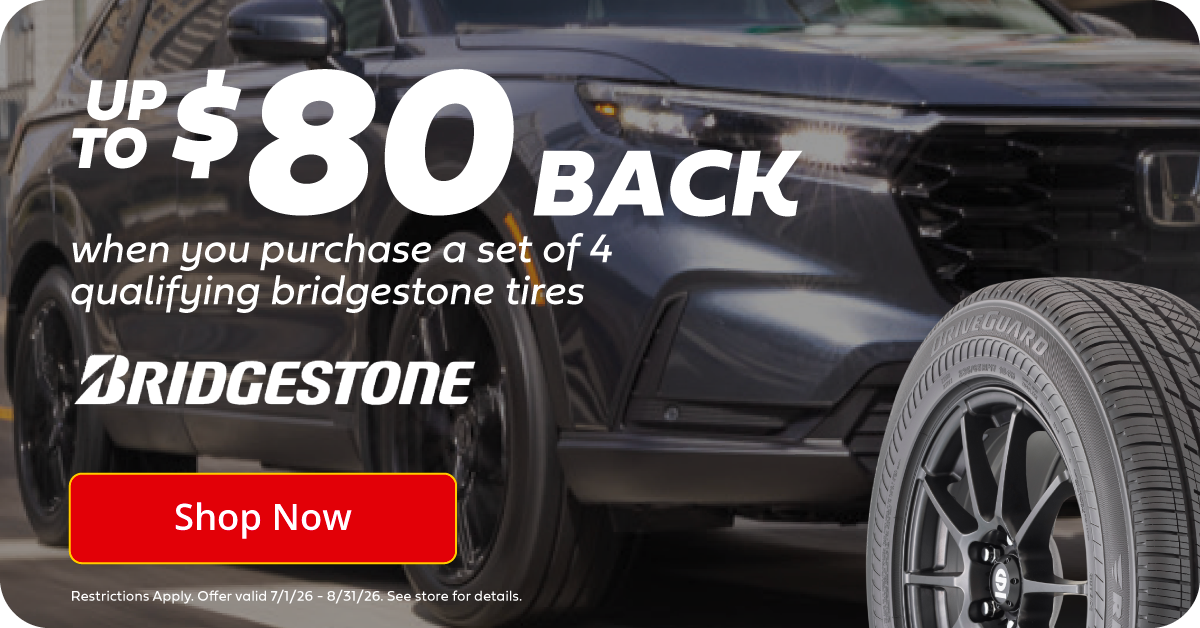 up to $80 back on Bridgestone tires