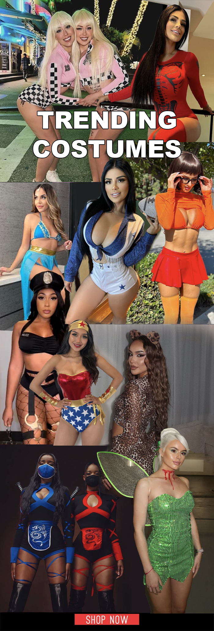 a collage of different costumes for different types of women