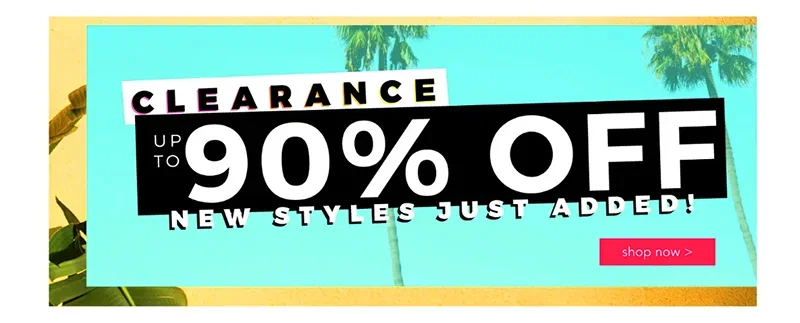 90% Off Clearance Items!