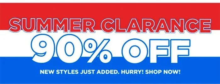 Summer Clearance Up To 90 % Off!