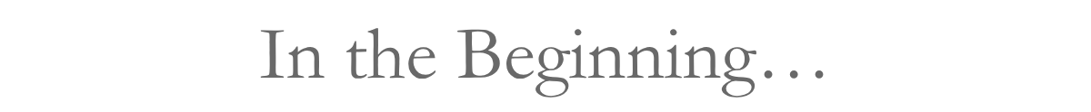 In the Beginning…