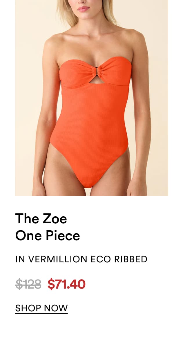 The zoe One Piece IN VERMILLION ECO RIBBED | SHOP NOW