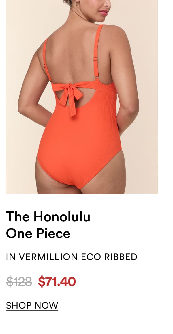 The Honolulu One Piece IN VERMILLION ECO RIBBED | SHOP NOW