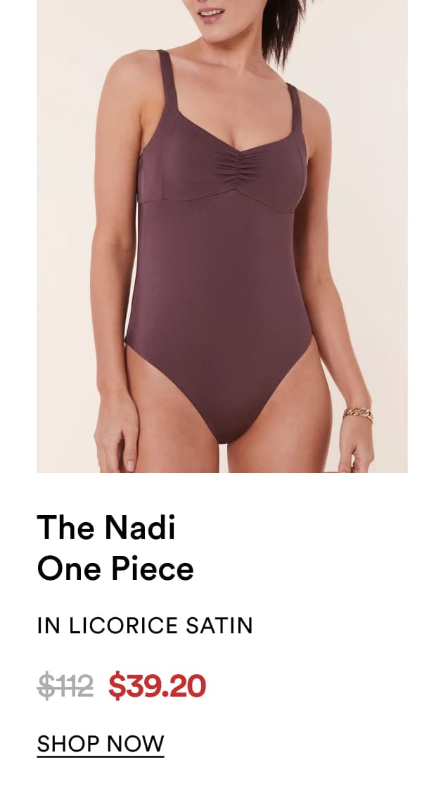 The Nadi One Piece IN licorice satin | SHOP NOW